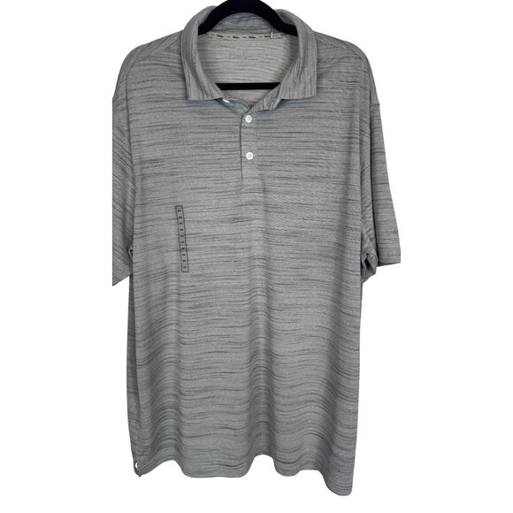NWT Walter Hagen XXL Mens Grey Striped Polo Shirt Lightweight Breathable - Picture 5 of 15